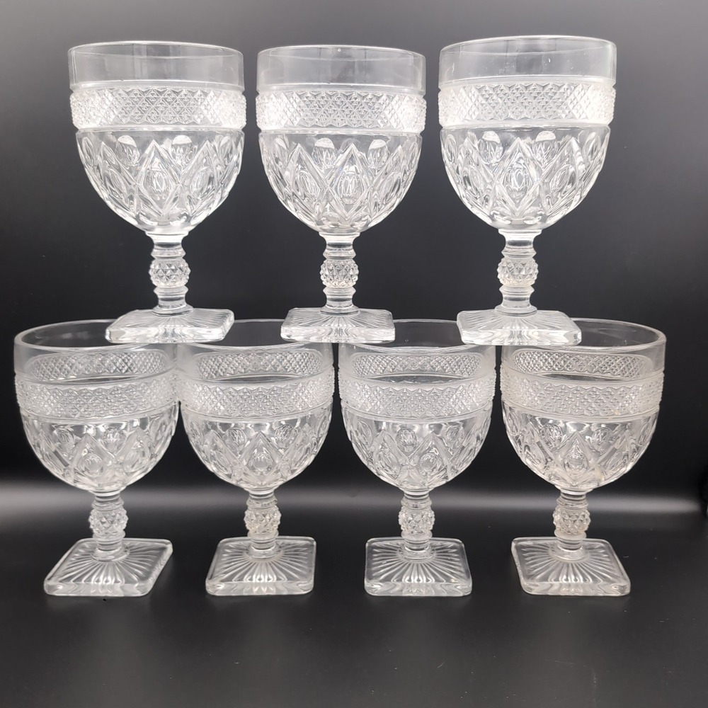 7 Vintage Imperial Cape Cod Hoffman House Magnum Goblets 14 Oz Clear USA Glasses